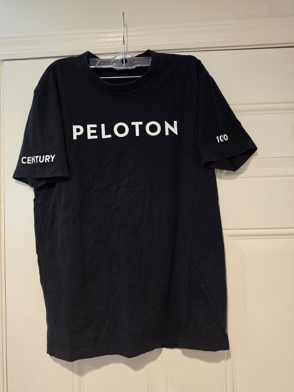 Peloton Black Short-Sleeve Logo Tee with White Text